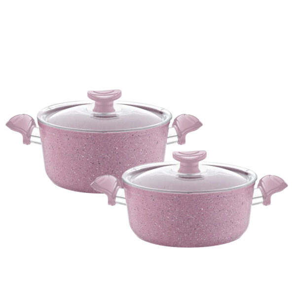 Granitne kaserole sa staklenim poklopcem - PASHA Lar i Lar Low 3111