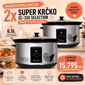 2x Super Krčko SC-320 Selection - Aparati za sporo kuvanje 6,5 l